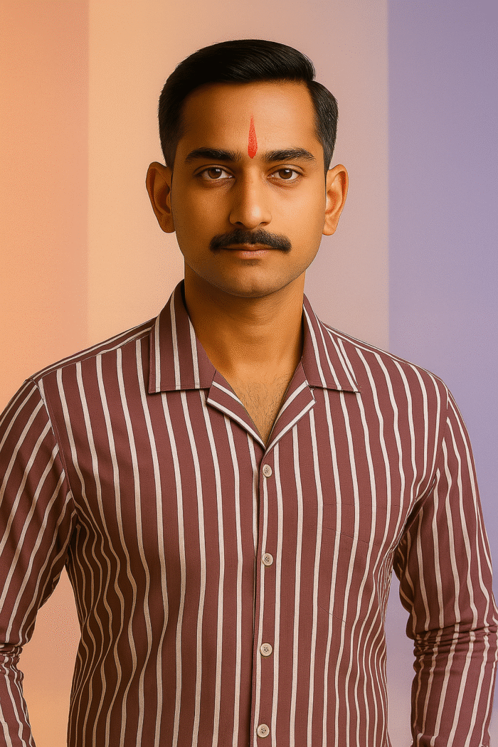 Young Forest Shahi Lakeer – Slim Fit Striped Shirt for Men