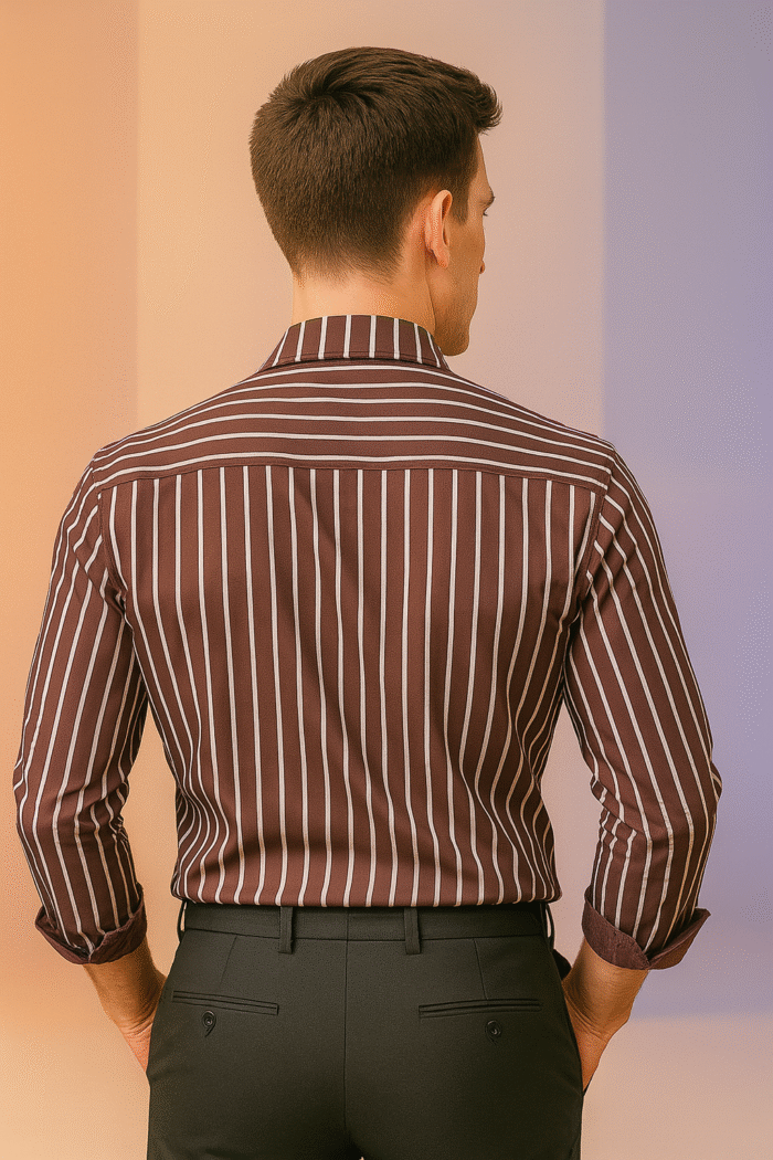 Shahi Lakeer Striped Shirt – Classic Back Design by Young Forest