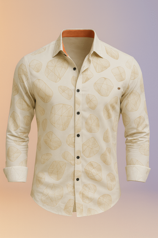 Sketch Stone – Premium Printed Cotton Shirt by Young Forest