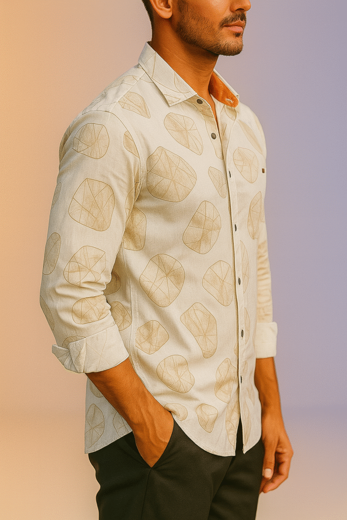 Young Forest Sketch Stone Shirt – Modern Print Casual Wear