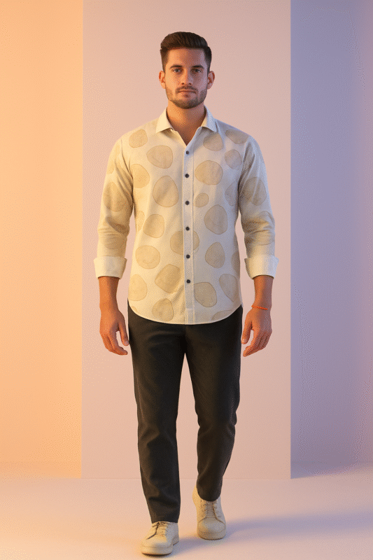 Sketch Stone – Premium Printed Cotton Shirt by Young Forest