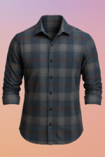 Inkfold shirt – premium minimal check pattern shirt by Young Forest for men.